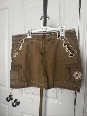✨ ZU Unique Boho Utility Cargo Mini Skirt ✨